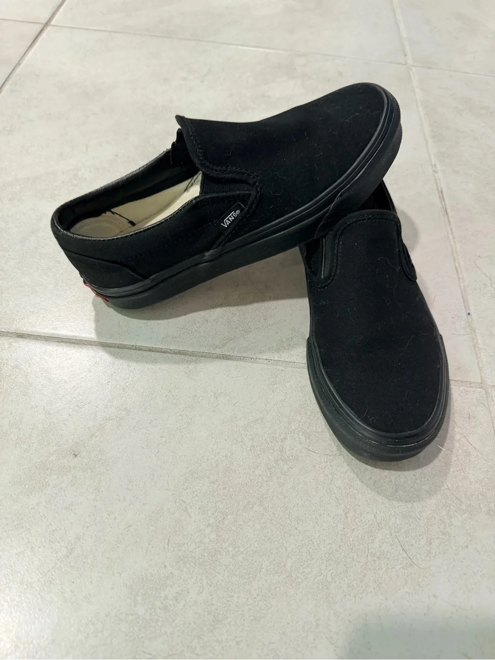 Vans Black Slip-On Canvas Loafers for Women
